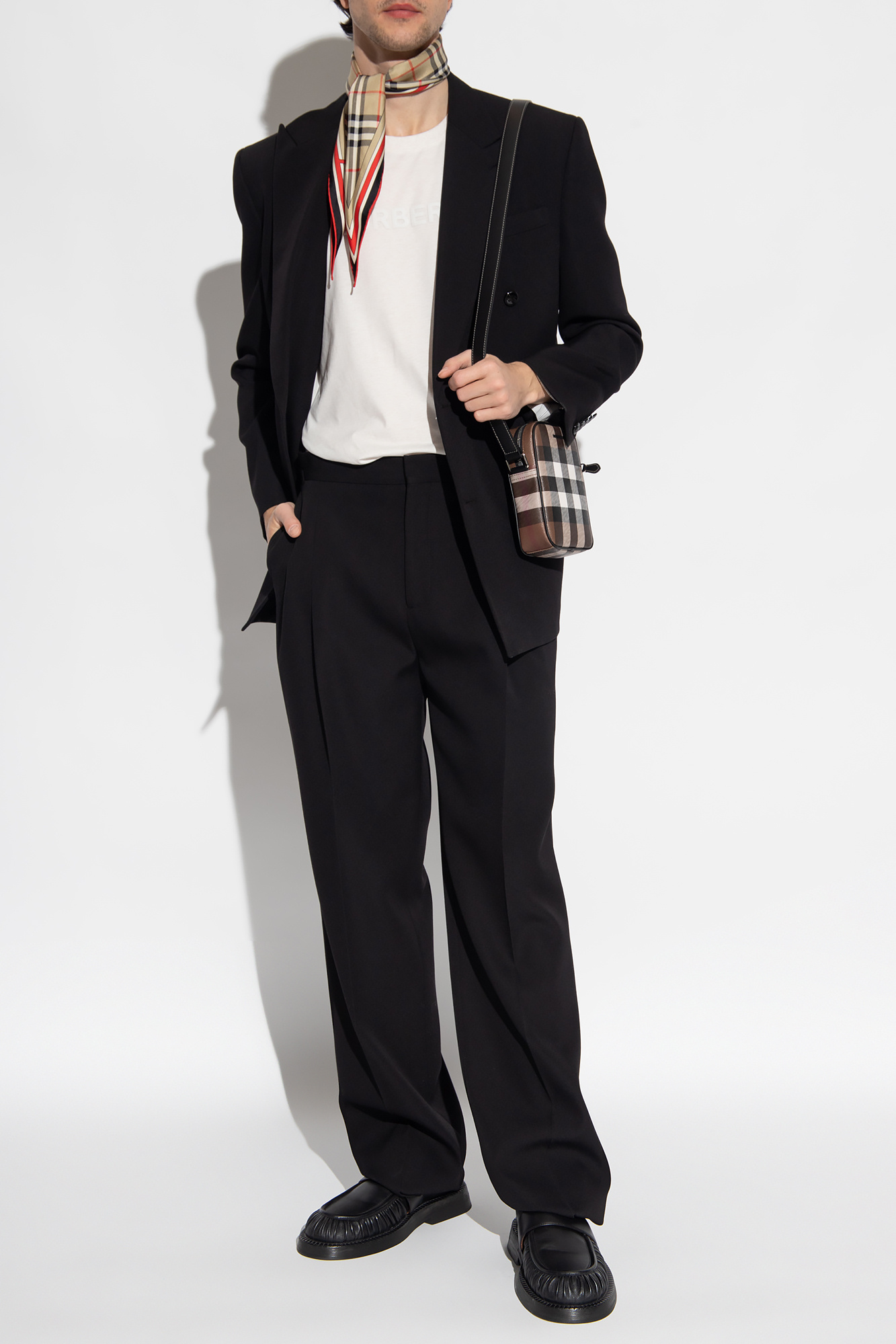 Cream 'Harriston' T - logo embroidered shirt rose burberry